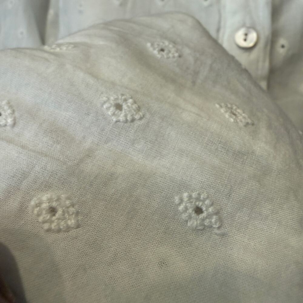 Wrap LONDON White Cotton Broderie Anglaise Blouse Peter Pan Collar US 12 UK 16 - Picture 6 of 7